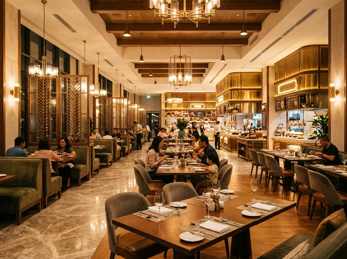Warm evening ambience at Al Rezi's Food Court